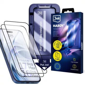 3MK PROTECTION Apple iPhone 17 Pro Max - Lámina protectora de pantalla de cristal templado 3mk Hardy Hardura 9H