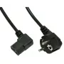 Cable de alimentación acodado Akyga AK-PC-02A, CEE 7/7 a IEC C13 90°, 1,5 m, negro