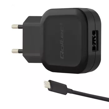 Qoltec Cargador de pared 12W 5V 2.4A USB + USB-C