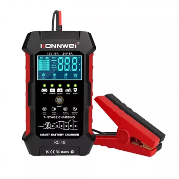 KONNWEI RC-10 Comprobador de batería 12V/24V con test de arranque y sistema de carga