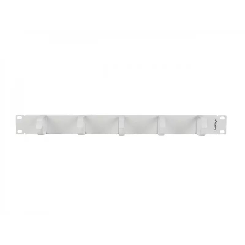LANBERG Organizador de cables 19 pulgadas 1U con 5 soportes metálicos tipo B, gris