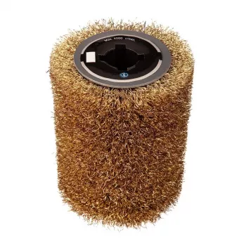 Rodillo de cepillo de alambre GRAPHITE para máquina satinadora y mateadora 58GE137, 120 mm x 100 mm, alambre de acero rizado, taladro de 19 mm, 3000 rpm