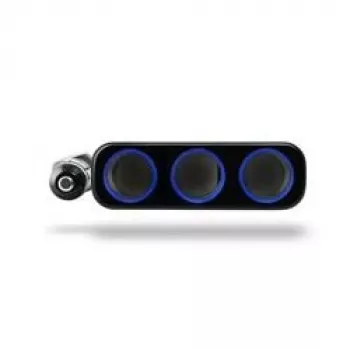Xblitz R3 Distribuidor de 3 tomas de mechero para coche con 2 puertos USB, 12V/24V, 120W, cable de 70cm, negro