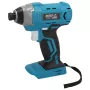 DEDRA DED7045 Atornillador de impacto a batería sin escobillas 18V con 170 Nm de par máximo, porta puntas hexagonal de 1/4 de pulgada, control electrónico de 3 velocidades, luz LED, clip de cinturón y empuñadura softgrip – Solo herramienta