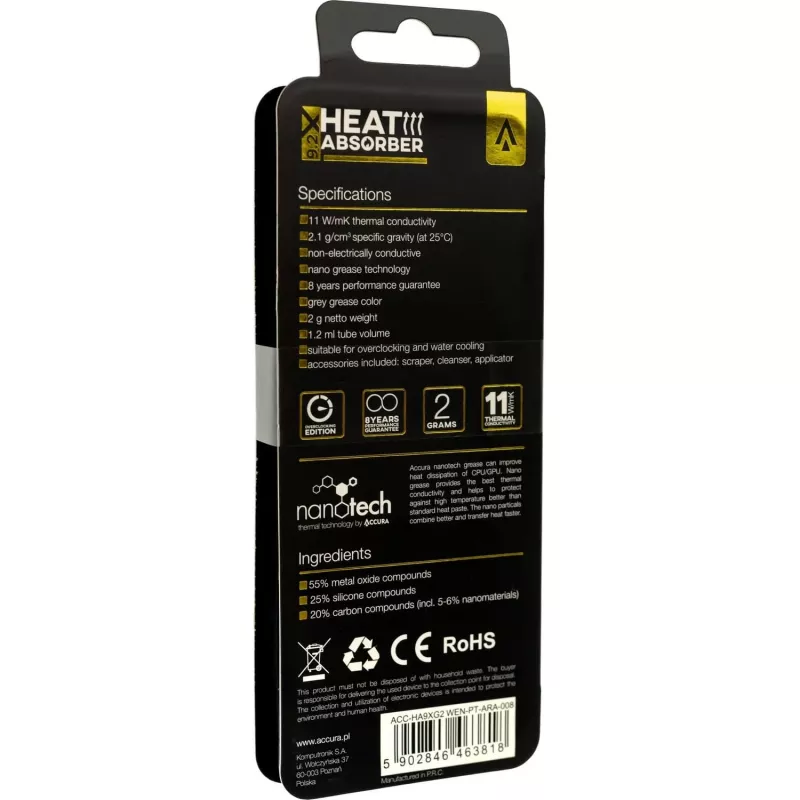 Accura Heat Absorber 9.2X Gris Set 2 g pasta térmica