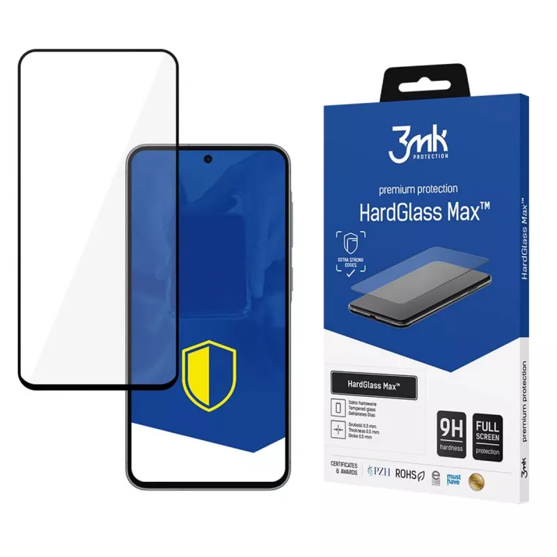 3mk HardGlass Max Black Protector de pantalla de cristal templado para Samsung Galaxy A36/A56