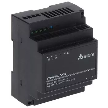 DRC-24V60W-1AZ Fuente de alimentación conmutada para carril DIN 60W, 24V 2,5A, entrada 90-264VAC, carcasa de plástico