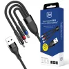 3mk Hyper Cable N-SERIES 3 en 1 USB-A a USB-C/Lightning/MicroUSB 1,2m 9V/2A 18W Negro