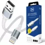 3mk Hyper Cable N-SERIES USB-A a Lightning 1m QC 3.0 5V/2.4A 12W Blanco