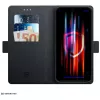 Funda cartera 3mk para Samsung Galaxy A37 - Piel sintética negra con compartimentos para tarjetas, portabilletes, cierre magnético y función de soporte