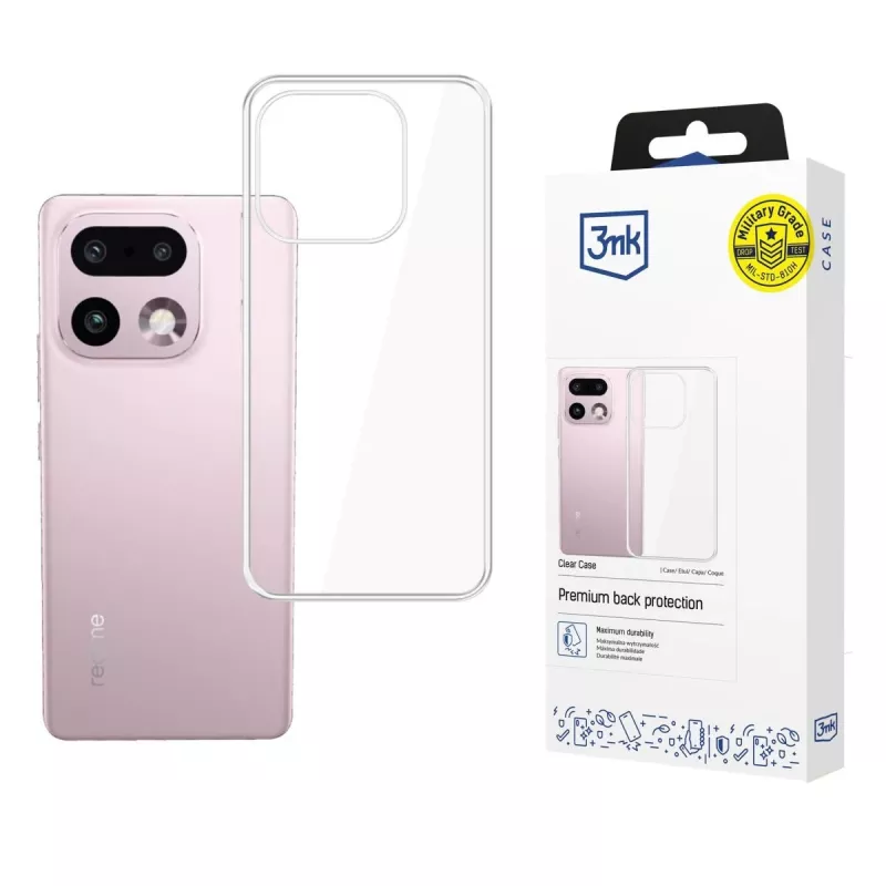 Funda transparente 3mk para Realme 10 Pro+ 5G - Funda protectora trasera de TPU transparente con tecnología Absorber125™