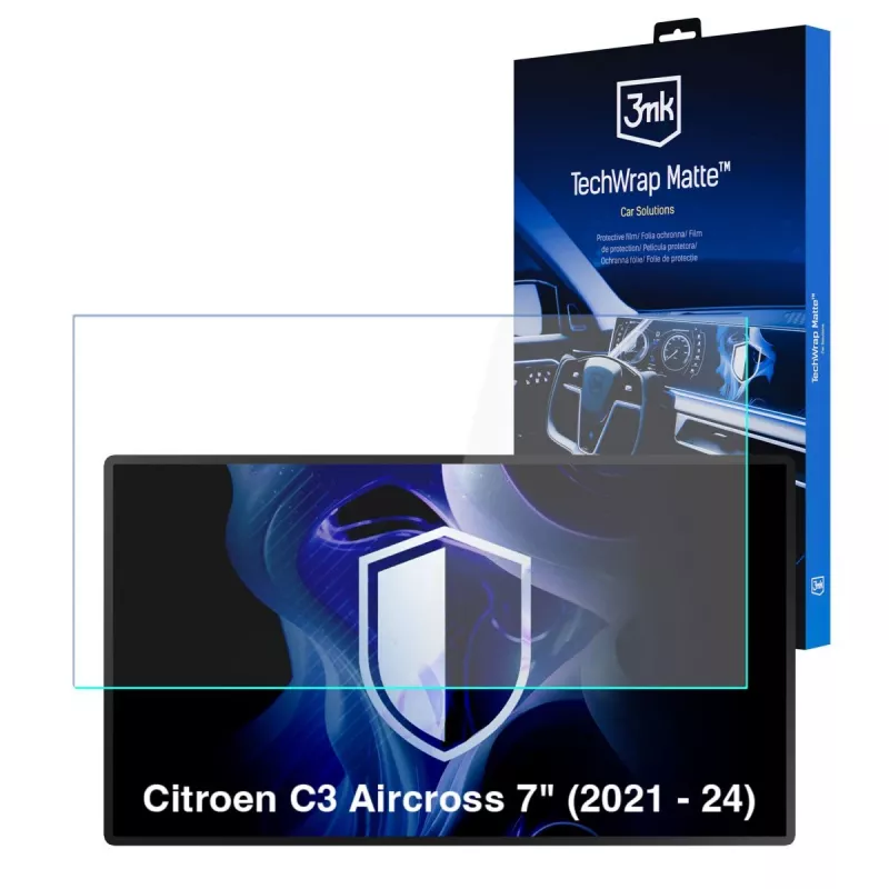 3MK PROTECTION TechWrap Matter protector de pantalla para Citroen C3 Aircross pantalla central de 7 pulgadas (2021-2024)