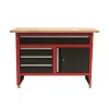 AWTOOLS banco de trabajo con 4 cajones 120x60x85 cm gris/azul