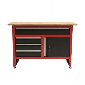 AWTOOLS banco de trabajo con 4 cajones 120x60x85 cm gris/azul