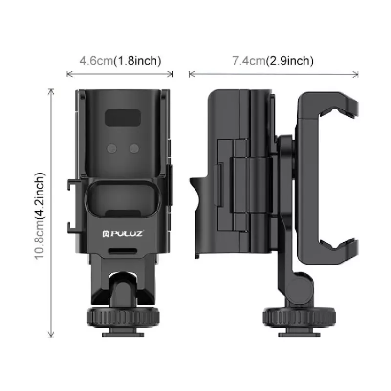PULUZ soporte de marco de expansión para DJI Osmo Pocket 3 con rosca de 1/4 de pulgada y soporte para teléfono (PU726B)