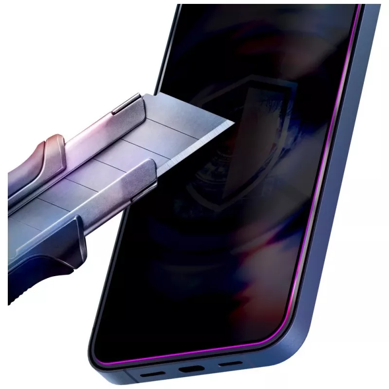 3MK HardGlass MaxPrivacy Protector de pantalla de cristal templado con aplicador para Apple iPhone 15 / 16 - Negro