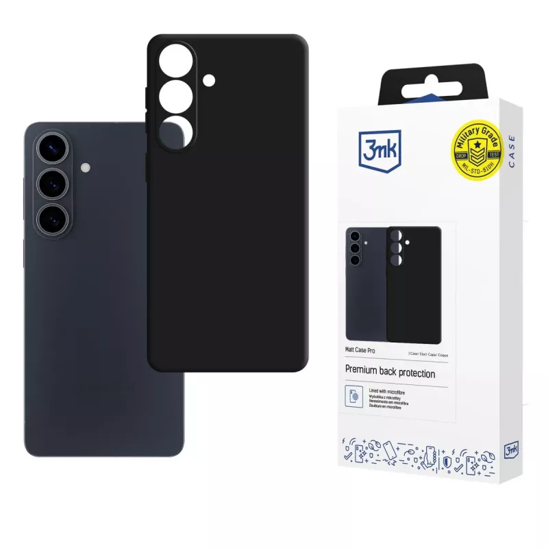 3mk Matt Case Pro para Samsung Galaxy S26 FE Negro