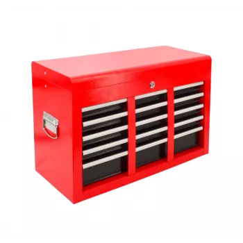 AWTOOLS caja de herramientas metálica con 9 cajones, 60x26x39 cm, roja