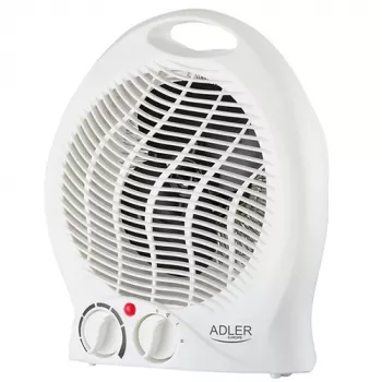 Adler AD 7728 calefactor cerámico PTC 2000W con oscilación, 2 niveles de calor, modo aire frío, protección contra sobrecalentamiento y vuelco, blanco/negro