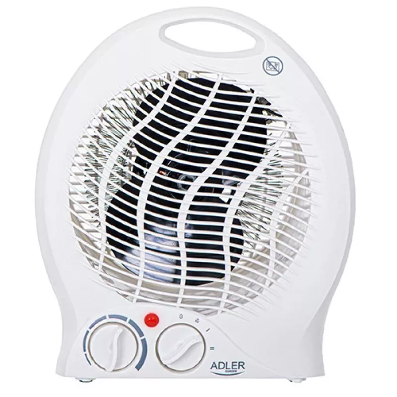 Adler AD 7728 calefactor cerámico PTC 2000W con oscilación, 2 niveles de calor, modo aire frío, protección contra sobrecalentamiento y vuelco, blanco/negro