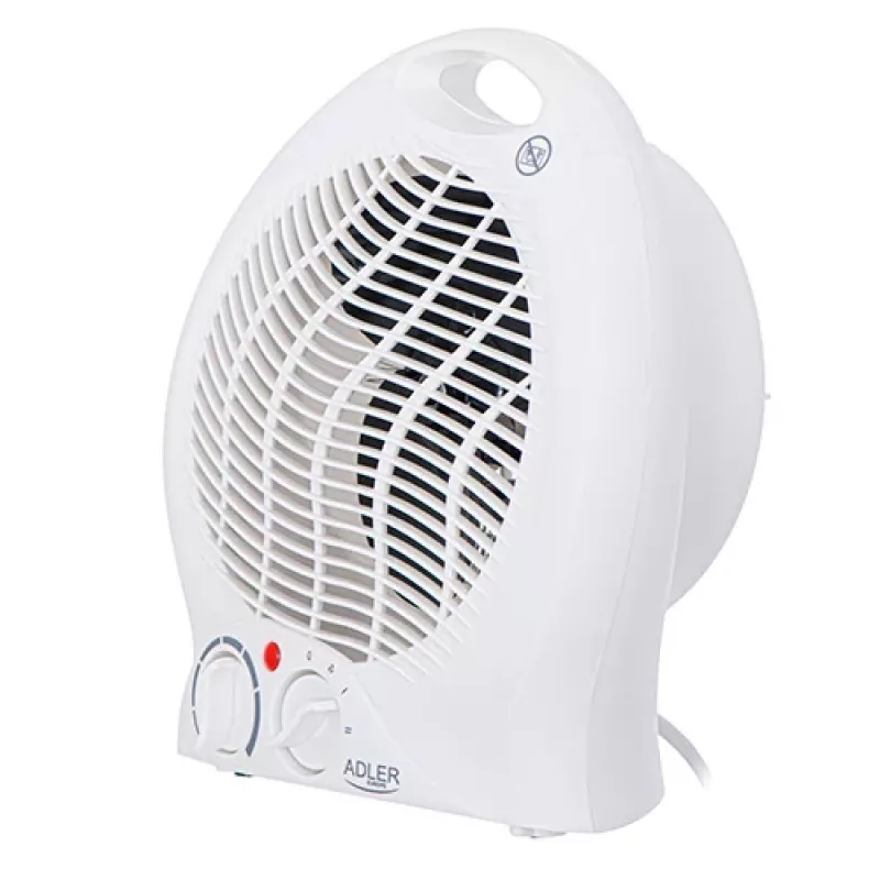 Adler AD 7728 calefactor cerámico PTC 2000W con oscilación, 2 niveles de calor, modo aire frío, protección contra sobrecalentamiento y vuelco, blanco/negro