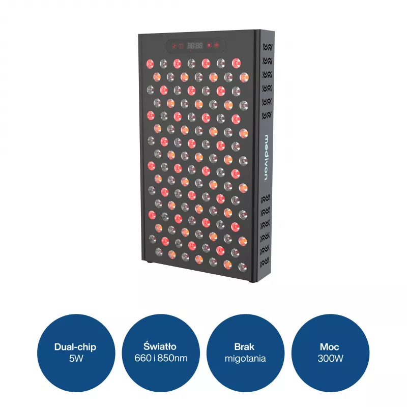 MEDIVON Lumera Plus panel de fototerapia LED para el cuerpo, luz roja e infrarroja, 224 LEDs, 630–1060 nm, negro