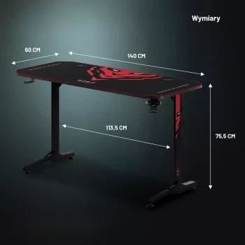 Diablo X-Mate 1400 Escritorio gaming 140 cm x 60 cm Negro