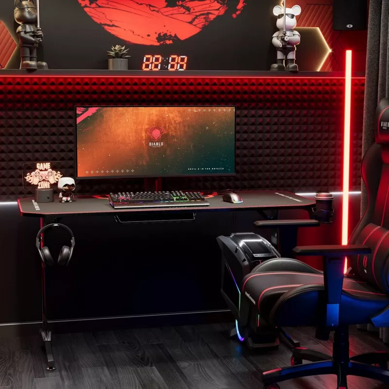 Diablo X-Mate 1400 Escritorio gaming 140 cm x 60 cm Negro