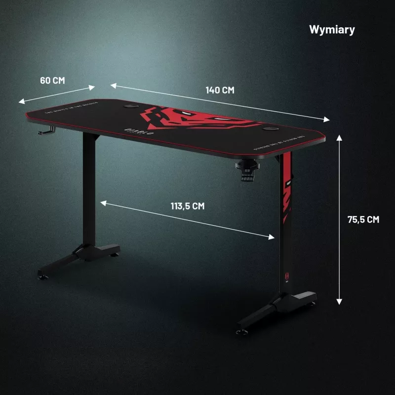 Diablo X-Mate 1400 Escritorio gaming 140 cm x 60 cm Negro