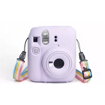 LOVEINSTANT Funda de silicona para Fujifilm Instax Mini 12 – Lila