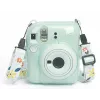 LOVEINSTANT Funda para Fujifilm Instax Mini 12 con pegatinas y bolsa de fotos - Verde brillante