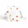 LOVEINSTANT Funda de piel PU de lunares para Fujifilm Instax Mini 12, correa extraíble, cierre magnético