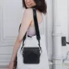 LOVEINSTANT Set de correa de cuello/hombro y bolsa de fotos para cámaras Fujifilm Instax Mini - Negro