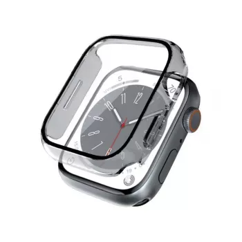 CRONG Hybrid Watch Case con protector de pantalla Tempered Glass para Apple Watch 45mm - Transparente