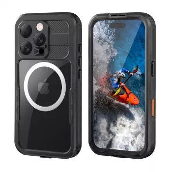 Crong Seal Cover funda impermeable IP68 para iPhone 16 Pro (negro)