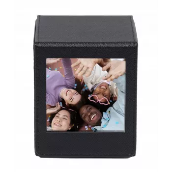 LOVEINSTANT Caja de almacenamiento de fotos para Fujifilm Instax Square - Negra con ventana, para 100 fotos