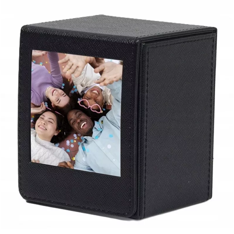 LOVEINSTANT Caja de almacenamiento de fotos para Fujifilm Instax Square - Negra con ventana, para 100 fotos
