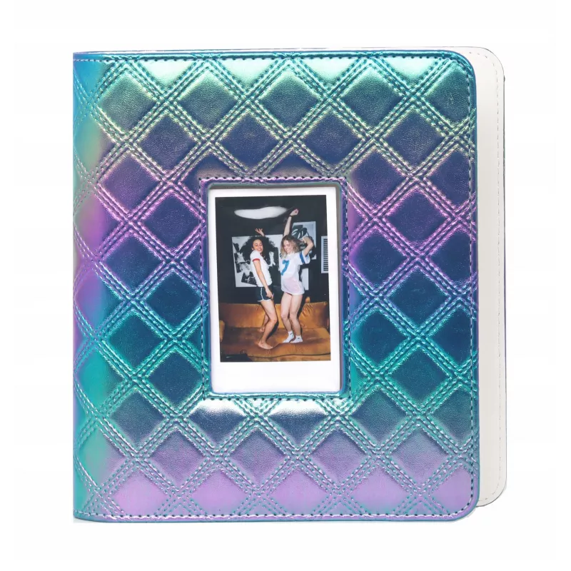 LOVEINSTANT Álbum de fotos holográfico para 288 fotos instantáneas, multicolor, piel PU, funda con ventana, compatible con Fuji Instax, Canon Ivy, Xiaomi, Polaroid, HP Sprocket, Kodak Zink