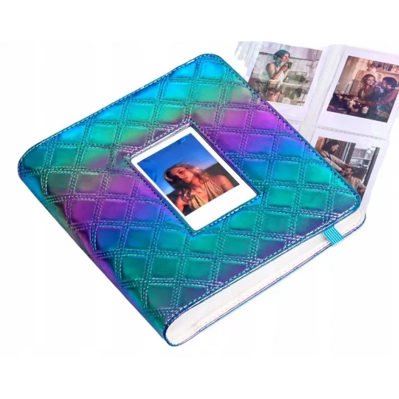 LOVEINSTANT Álbum de fotos holográfico para 288 fotos instantáneas, multicolor, piel PU, funda con ventana, compatible con Fuji Instax, Canon Ivy, Xiaomi, Polaroid, HP Sprocket, Kodak Zink