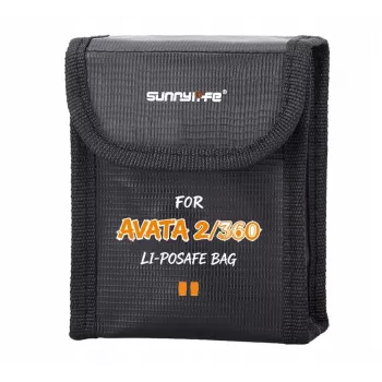 SUNNYLIFE Bolsa protectora ignífuga para baterías de DJI Avata 2 - capacidad para 2 baterías, negra