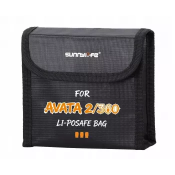 SUNNYLIFE Bolsa de almacenamiento ignífuga para 3 baterías DJI Avata 2 / Avata