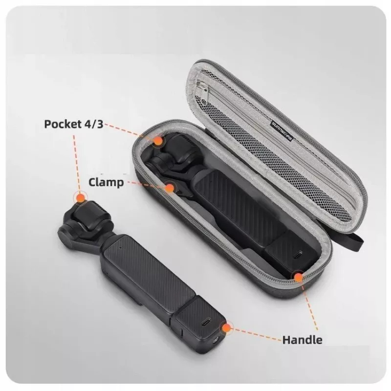 SUNNYLIFE Maletín rígido con mosquetón para DJI Osmo Pocket 4 / 3 - gris