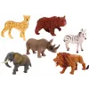 LEAN TOYS Set de 6 figuras de animales salvajes, elefante, león, rinoceronte, tigre, cebra, jirafa