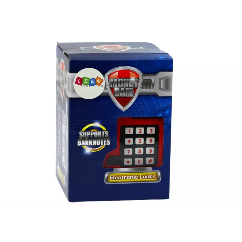 LEAN TOYS Hucha caja fuerte electrónica para billetes y monedas con código PIN – juguete educativo de ahorro para niños