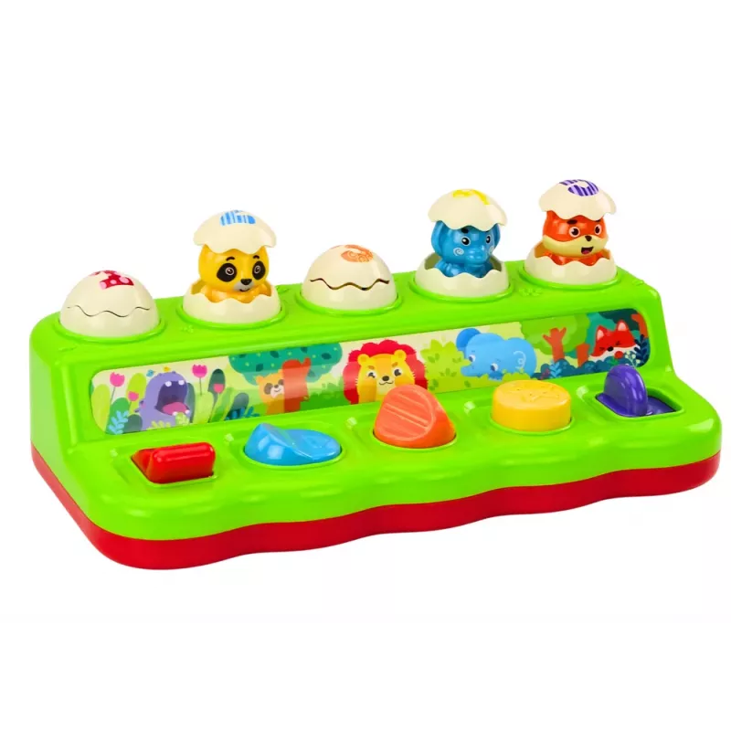 LEAN TOYS Panel didáctico de animales pop up con sonidos para niños pequeños a partir de 12 meses