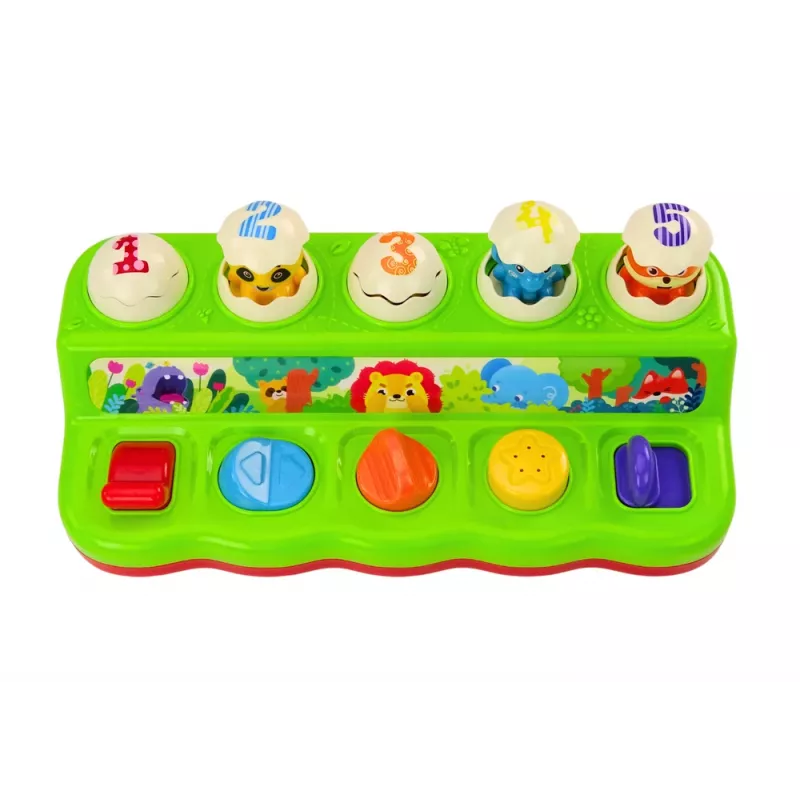 LEAN TOYS Panel didáctico de animales pop up con sonidos para niños pequeños a partir de 12 meses