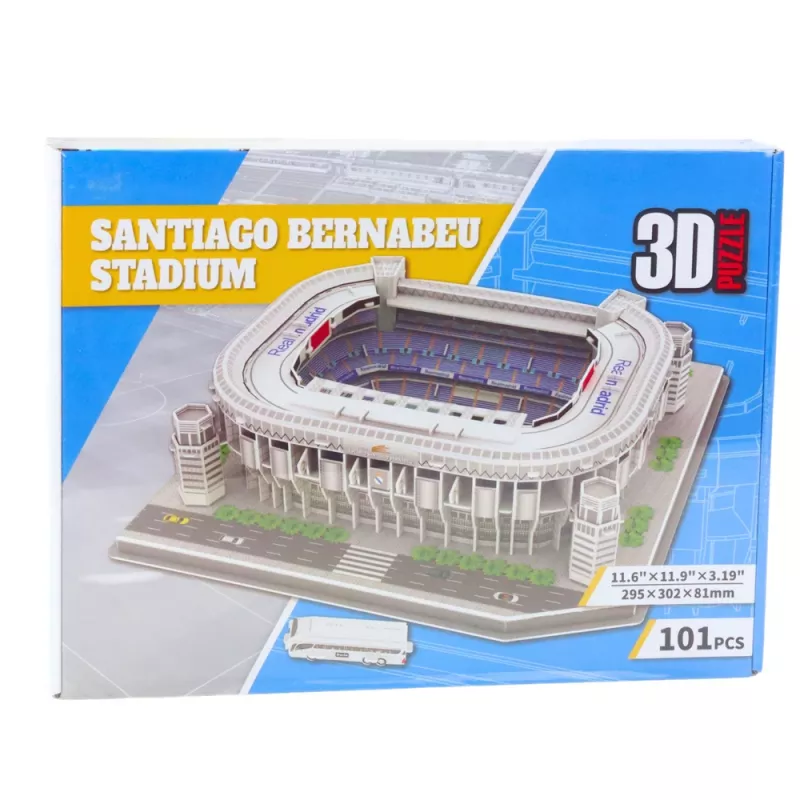 LEAN TOYS Puzle 3D estadio de fútbol Santiago Bernabéu Real Madrid 101 piezas