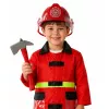 LEAN TOYS Set de disfraz de bombero 158 con casco, extintor, palanca – rojo, talla única, edad 3-8