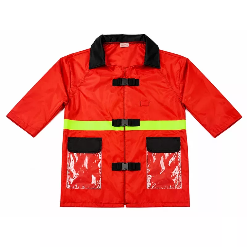 LEAN TOYS Set de disfraz de bombero 158 con casco, extintor, palanca – rojo, talla única, edad 3-8