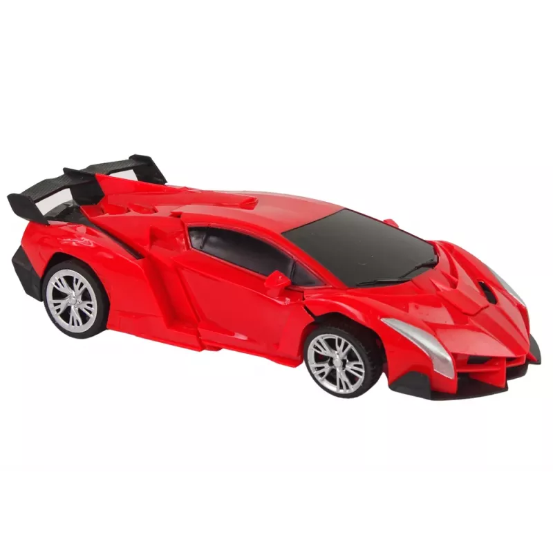 LEAN TOYS Robot coche 2 en 1 vehículo RC radiocontrol rojo